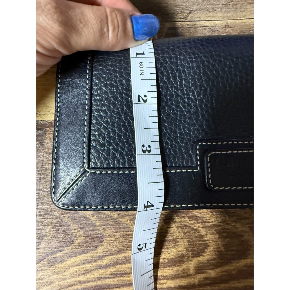 Vtg Kate Spade New York Bifold Black Leather‎ Wallet 4x7.5" - Picture 5 of 6